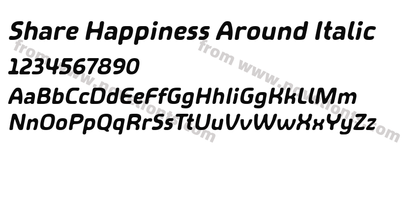 Share Happiness Around ItalicPreview