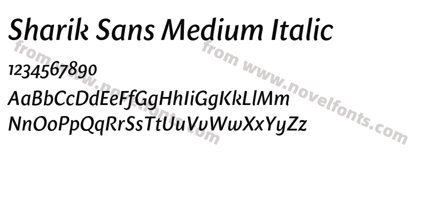 Sharik Sans Medium ItalicPreview