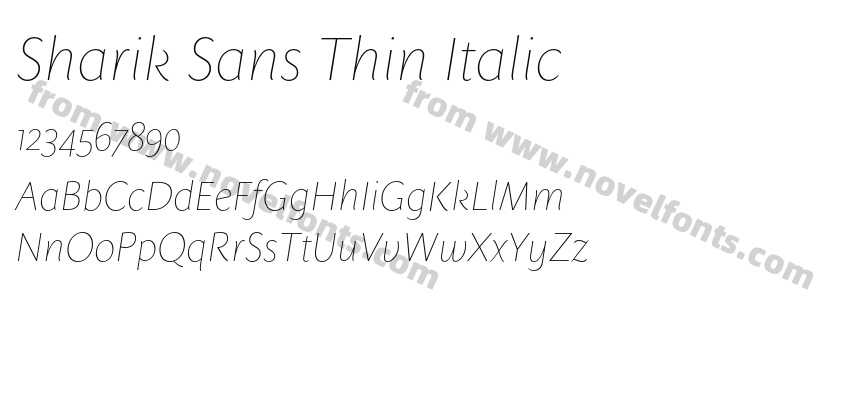 Sharik Sans Thin ItalicPreview