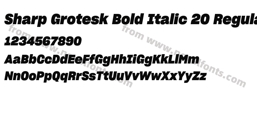 Sharp Grotesk Bold Italic 20 RegularPreview
