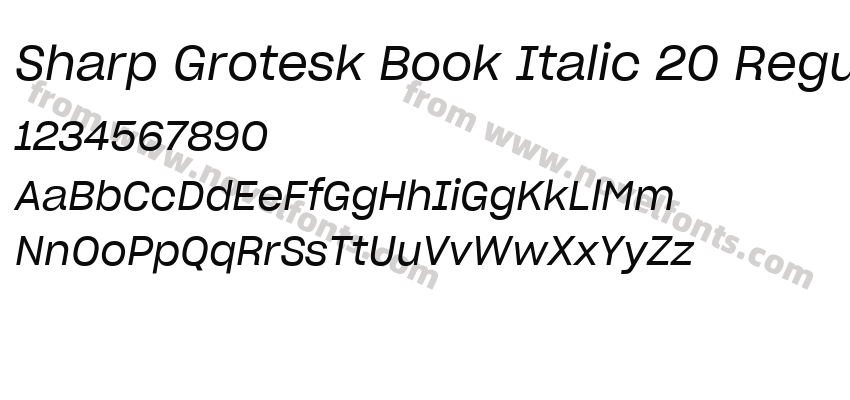 Sharp Grotesk Book Italic 20 RegularPreview