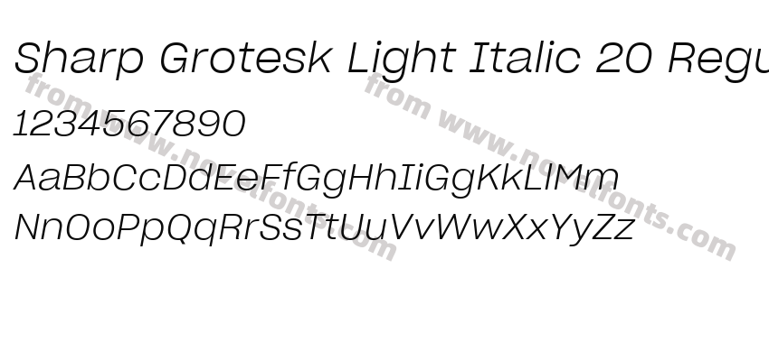 Sharp Grotesk Light Italic 20 RegularPreview
