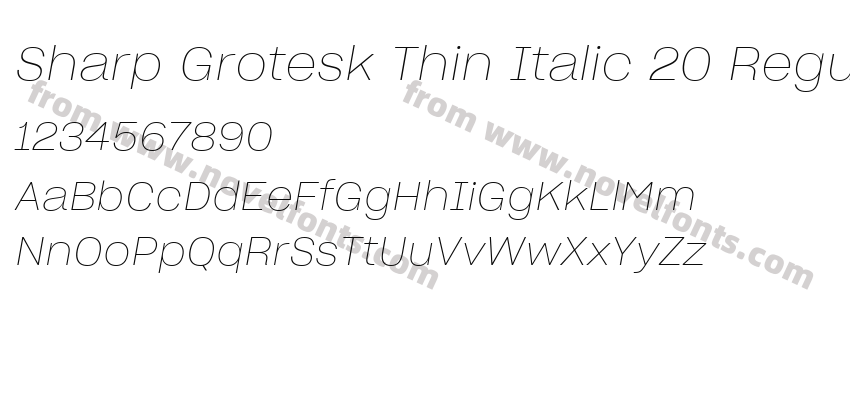 Sharp Grotesk Thin Italic 20 RegularPreview