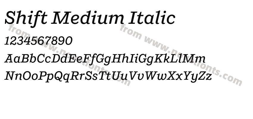 Shift Medium ItalicPreview
