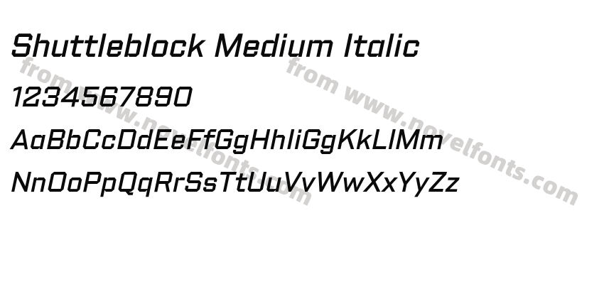Shuttleblock Medium ItalicPreview
