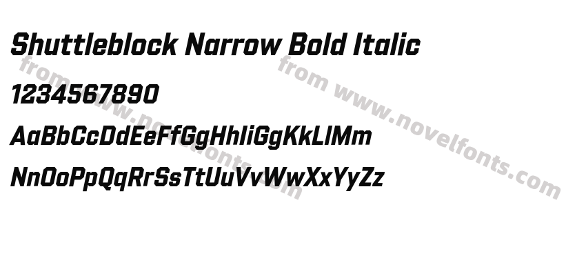 Shuttleblock Narrow Bold ItalicPreview