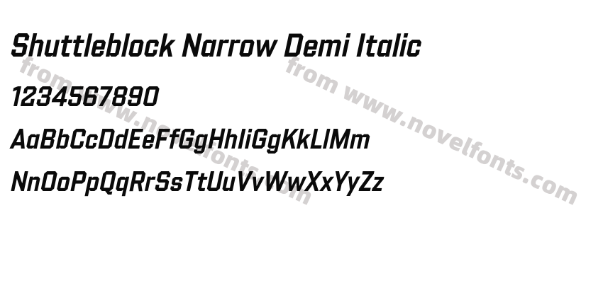 Shuttleblock Narrow Demi ItalicPreview