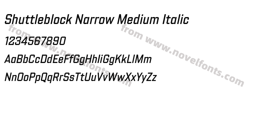 Shuttleblock Narrow Medium ItalicPreview