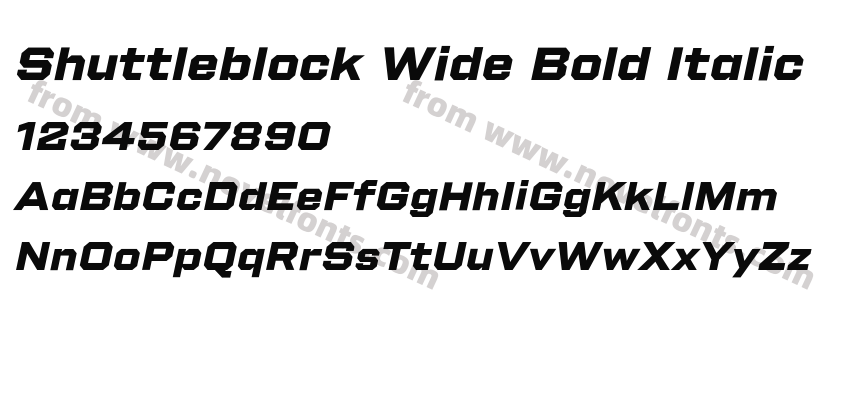 Shuttleblock Wide Bold ItalicPreview