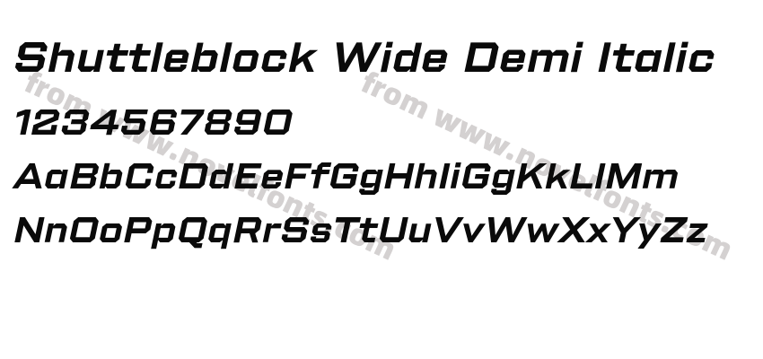 Shuttleblock Wide Demi ItalicPreview
