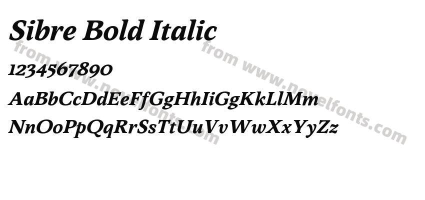 Sibre Bold ItalicPreview