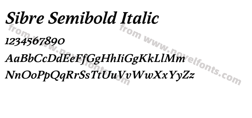 Sibre Semibold ItalicPreview