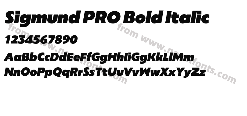 Sigmund PRO Bold ItalicPreview