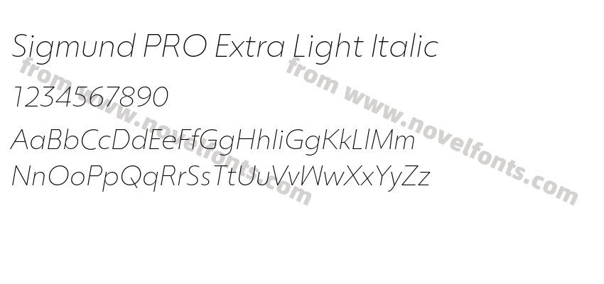 Sigmund PRO Extra Light ItalicPreview