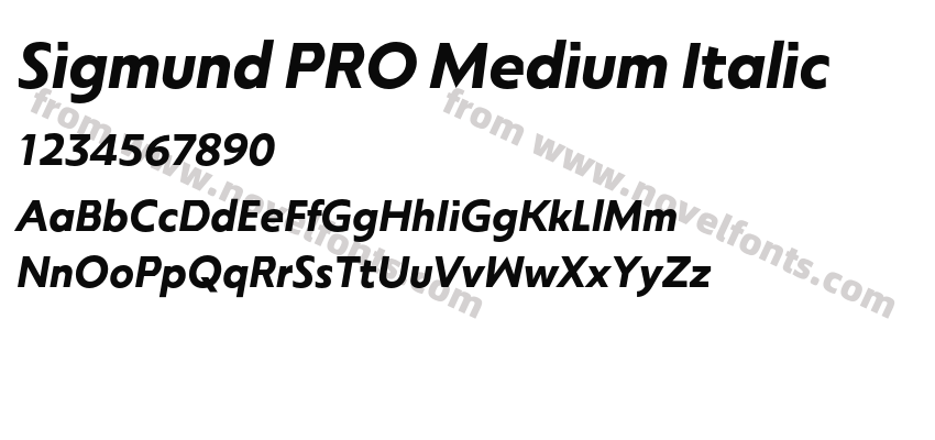 Sigmund PRO Medium ItalicPreview