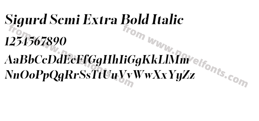 Sigurd Semi Extra Bold ItalicPreview