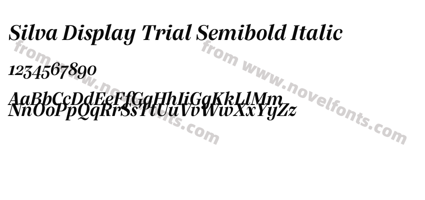 Silva Display Trial Semibold ItalicPreview