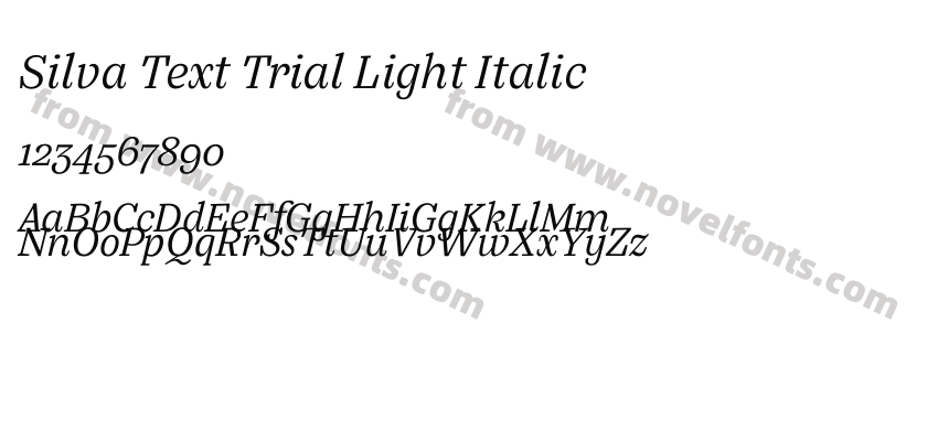 Silva Text Trial Light ItalicPreview