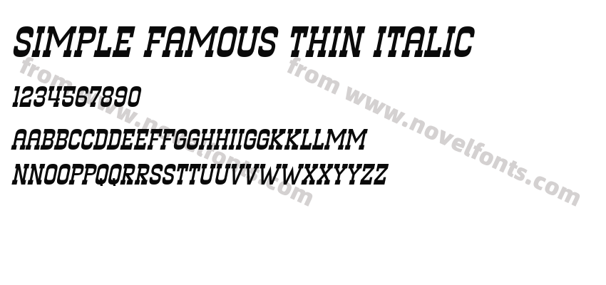 Simple Famous Thin ItalicPreview