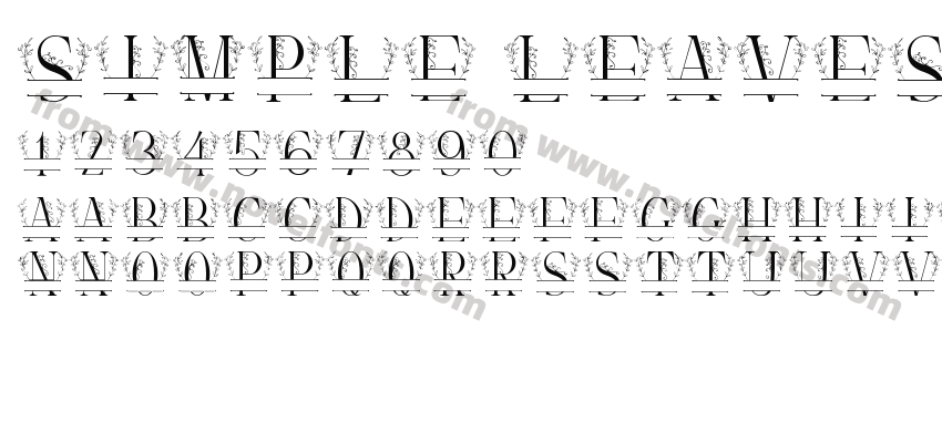 Simple Leaves MonogramPreview
