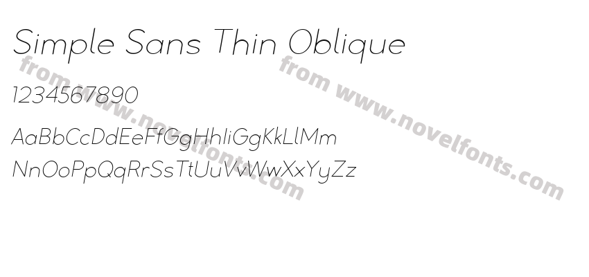 Simple Sans Thin ObliquePreview