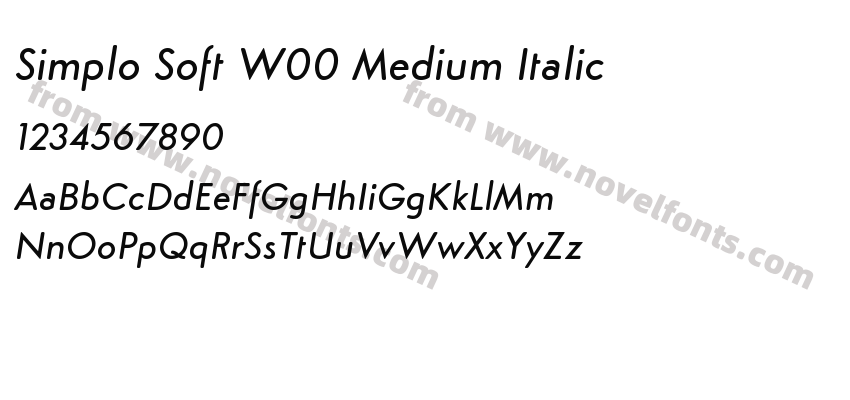 Simplo Soft W00 Medium ItalicPreview