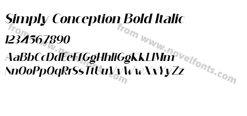 Simply Conception Bold ItalicPreview