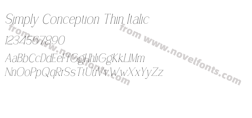 Simply Conception Thin ItalicPreview