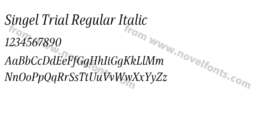 Singel Trial Regular ItalicPreview