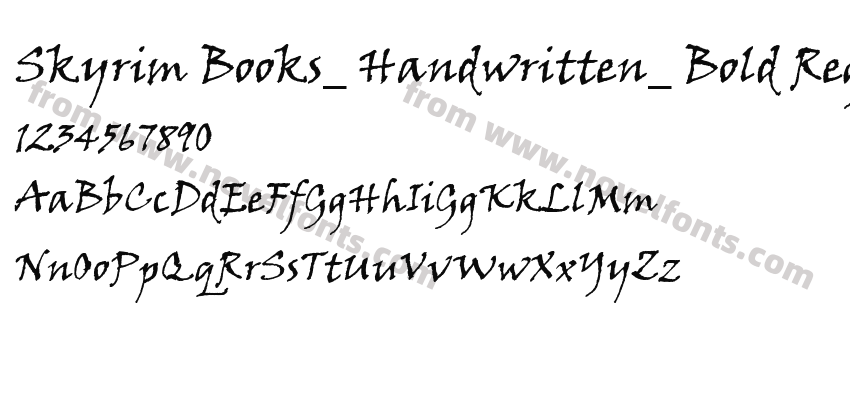 Skyrim Books_ Handwritten_ Bold RegularPreview