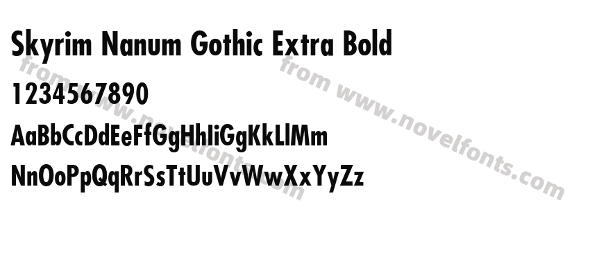 Skyrim Nanum Gothic Extra BoldPreview