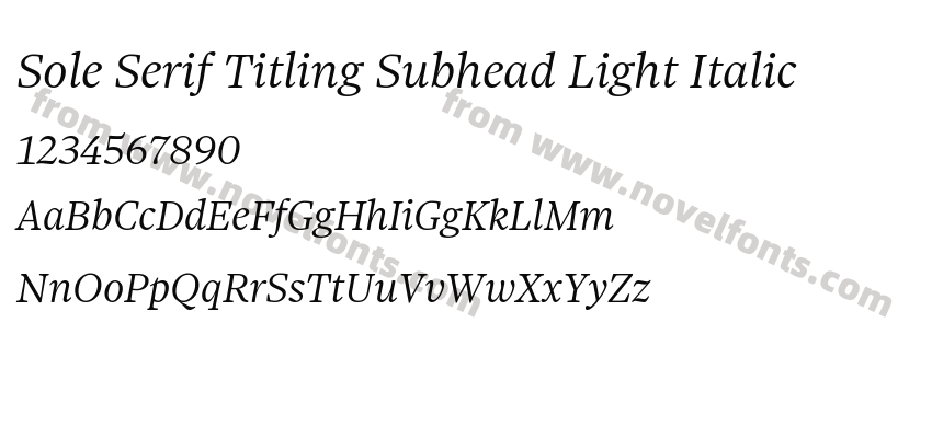 Sole Serif Titling Subhead Light ItalicPreview
