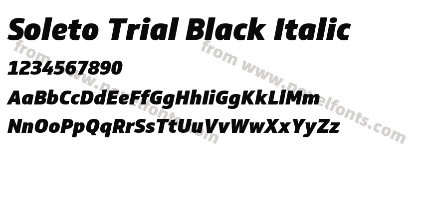 Soleto Trial Black ItalicPreview