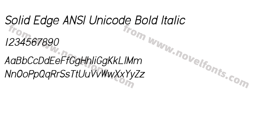 Solid Edge ANSI Unicode Bold ItalicPreview