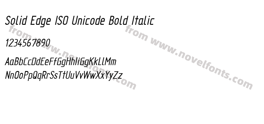 Solid Edge ISO Unicode Bold ItalicPreview