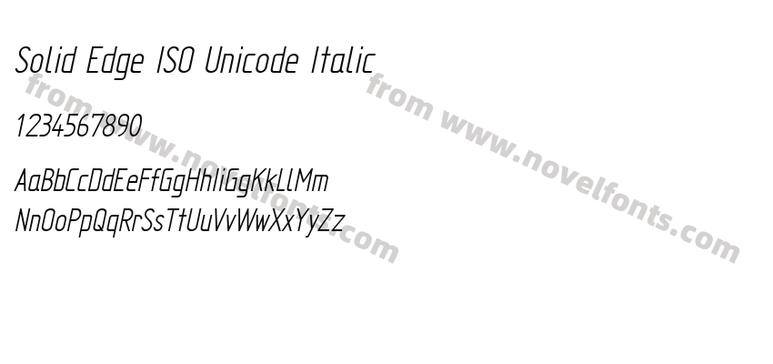 Solid Edge ISO Unicode ItalicPreview