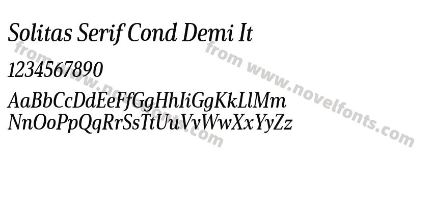 Solitas Serif Cond Demi ItPreview