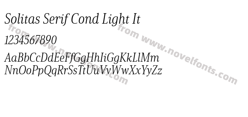 Solitas Serif Cond Light ItPreview