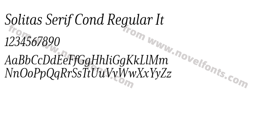 Solitas Serif Cond Regular ItPreview