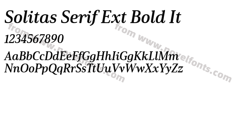 Solitas Serif Ext Bold ItPreview