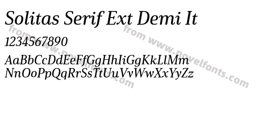 Solitas Serif Ext Demi ItPreview