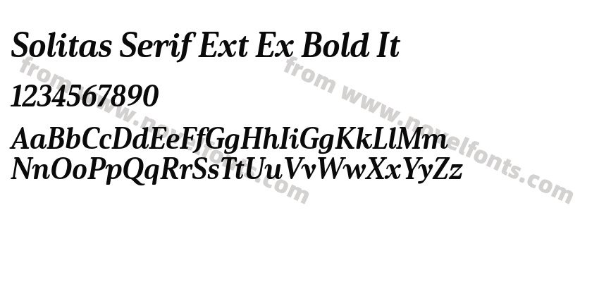 Solitas Serif Ext Ex Bold ItPreview