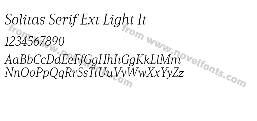 Solitas Serif Ext Light ItPreview