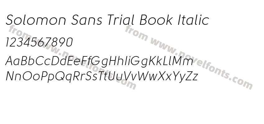 Solomon Sans Trial Book ItalicPreview