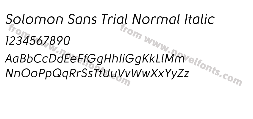 Solomon Sans Trial Normal ItalicPreview