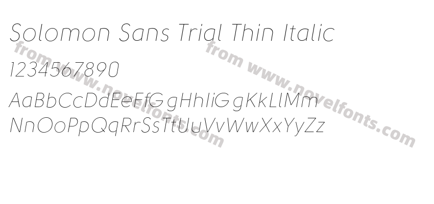 Solomon Sans Trial Thin ItalicPreview