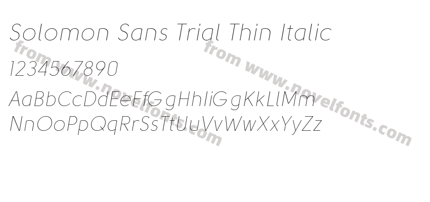 Solomon Sans Trial Thin ItalicPreview