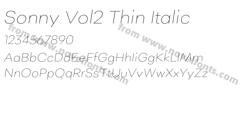 Sonny Vol2 Thin ItalicPreview