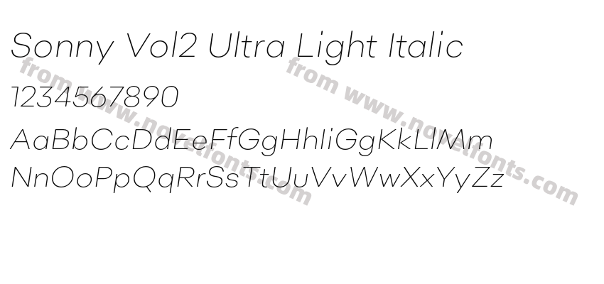 Sonny Vol2 Ultra Light ItalicPreview