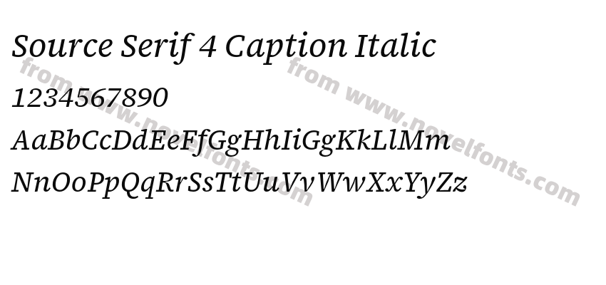 Source Serif 4 Caption ItalicPreview
